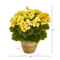 thumbnail image 2 of Nearly Natural Yellow 11" Geranium Artificial Plant in Ceramic Planter UV Resistant, 2 of 4