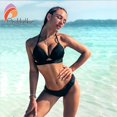 thumbnail image 2 of Andzhelika sólido Push Up Bikinis mujeres vendaje Bikini conjuntos traje de baño Sexy Halter dos piezas ropa de playa 2022 traje de baño Tan Jianjun  unisex, 2 of 2