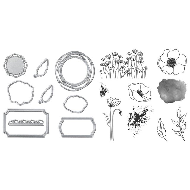 Troqueles de corte de metal, sello de plantilla para bricolaje, álbum de recortes, tarjeta en relieve, artesanía (C) Tmvgtek Oficina Multiescena Multifunción