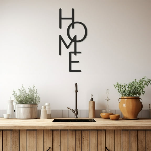 LaModaHome Exclusive Vertical Home Text Metal Wall Art – Durable & Artistic Metal Wall Art for Home and Office Decor, Perfect for Any Interior Design Aesthetic