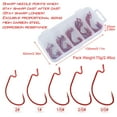 thumbnail image 6 of Sougayilang 50Pcs Fishing Hooks Set Big Game Carbon Steel Sharp Hook with Plastic Box, Red, 6 of 7
