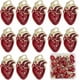 thumbnail image 1 of 1 caja de 30 dijes de corazón humano anatómicos, colgantes góticos punk 3D de esmalte., 1 of 5