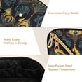 thumbnail image 5 of FORMRS Makeup Bag Travel Cosmetic Organizer for Women Fold Flat Zipper Pouch with Handle, Navy Blue Art Pattern, 5 of 8