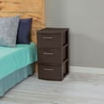 thumbnail image 5 of Sterilite 3 Drawer Decorative Plastic Weave Storage Tower, 6-Pack, Espresso Brown, 5 of 8