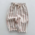 thumbnail image 2 of WERYOUNG Kids Baby Girl Striped Pants Everyday Wear Wide Leg Trousers Elastic Waist Pant Trendy Bottoms 0-3 Months, 2 of 5