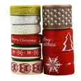 thumbnail image 2 of 9 Rouleaux Ruban de Noël, 2 Verges/rouleau Rubans Gros-Grain Rubans Polyester Xmas, 2 of 6