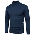 thumbnail image 4 of Suéter ajustado de cuello alto medio de color sólido para hombre, camisa informal coreana para hombre, 4 of 5