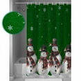 thumbnail image 3 of Extra Long Shower Curtain 72x84 Inch, Green Snowman Christmas Shower Curtain Waterproof Bathroom Decor Birds Xmas Snowflake Fabric Bath Curtain Set Accessories with Hooks, 3 of 6