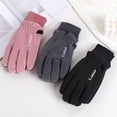 thumbnail image 2 of Mosey 1 Pair Winter Cycling Gloves Great Friction Palm Anti slip Five Fingers Thick Warm Elastic Wrist Windproof Finger flip Unisex Outdoor Gloves, 2 of 8