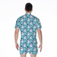 thumbnail image 2 of Snowman And Snowflake Pattern Short Sleeve Men'S Rompers, Christmas Snowman Winter Vibe Casual Summer Jumpsuits Outfit, 2 of 4