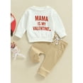 thumbnail image 3 of Elippeo Valentine´s Day Boys 2pcs Outfits 6M 12M 18M 24M 3Y Letter Print Toddler Long Sleeve Sweatshirt and Elastic Casual Pants Suit, 3 of 9