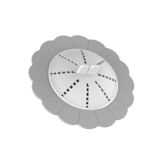 Advancent Cubierta de drenaje de suelo de silicona, portátil, colorido, para interior, fregadero de cocina, colador de inodoro, accesorios de Juegos de accesorios de baño Gris blanco