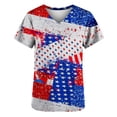 thumbnail image 4 of Titcea Women Nursing Scrub Tops Independence Day Patriotic Printed Working Uniform Short Sleeve V Neck Workwear Blouse T-shirt with Pockets, Gifts for Mom/Her, 4 of 4