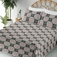 thumbnail image 3 of Ambesonne Geometric Fitted & Flat Sheet with Sham 3 Pcs Set, Modern Square Pattern Art, Twin, Charcoal Grey Pale Grey, 3 of 5