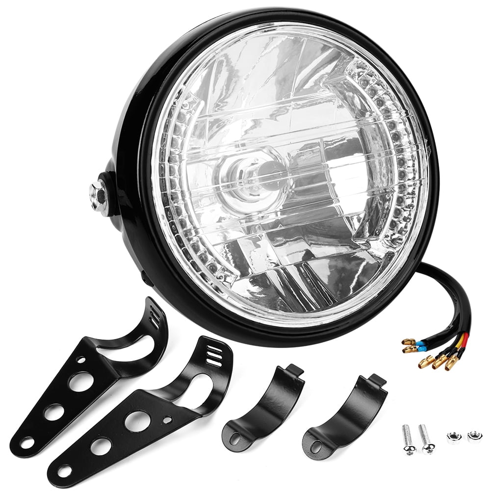 Universal 7in Motorcycle Headlamp Headlight Driving Turn Signal Light With Bracket
