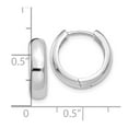 thumbnail image 4 of Real 14kt White Gold Round Hinged Hoop Earrings; for Adults and Teens; for Women and Men, 4 of 4