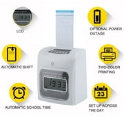 Great Value Hot Sale 960SP Practical LCD Display LCD Automatic Paper Card Employee Attendance time punch clock Payroll Recorder;Time Clock Bundle with 50-Cards(White)