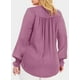 thumbnail image 2 of Blusas de chifón Eytino para mujer, talla grande, manga larga, cuello en V, 2, 2 of 6
