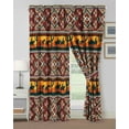 thumbnail image 2 of Chezmoi Collection Rodeo 4-Piece Southwestern Sunset Cowboys Window Curtain Set with Sheer Backing - Multicolor Red Orange Black White Printed Microfiber, 120 inch x 84 inch, 2 of 9
