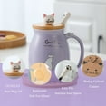 thumbnail image 2 of Taza de café BignoseDeer Cat Kawaii de cerámica con infusor de 380 ml, 2 of 8