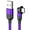 Purple, variant on HomeLife Data Cable Anti-winding Braided Nylon Rope Type-C 180 Degree Rotation Charging Cord for Phone