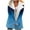 Blue, variant on Women's Winter Warm Caots Fashion Zip Up Plus Size Composite Plush Button Lapels Jacket Outwear Coat