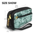 thumbnail image 3 of YFYANG Leather Portable Travel Small Makeup Bag, Multifunctional Storage Bag, Green Dreamy Cloud Graffiti Pattern Cosmetic Bag, 3 of 4