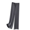 thumbnail image 2 of QUINDOS Pants for Women 2024 Wide Leg High Waisted Long Casual Trousers Cotton Blend Pull on Loose Pants with Pockets, 2 of 3