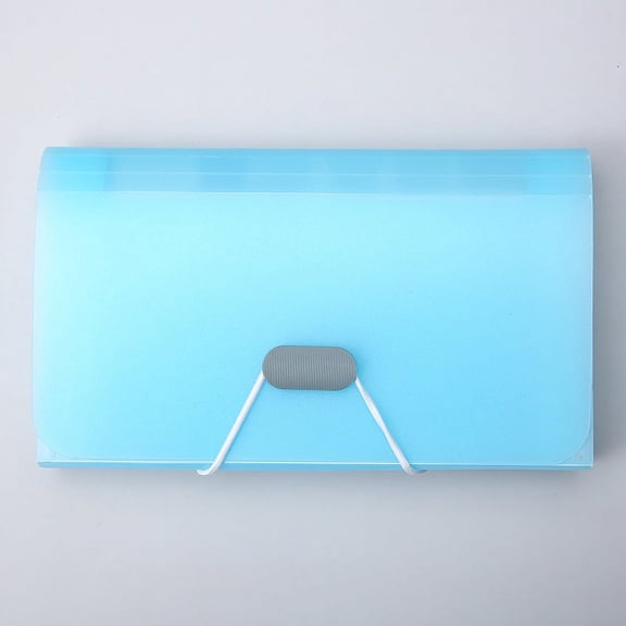 ERDOUY Expanding File Folder-Hand-held 13 Pockets Organizer Folder PP Wallet Organizer for Cards, Receipts, Coupons and Tickets(Blue)