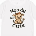 thumbnail image 4 of Inktastic Cute Moody Cow with Bow and Flower Boys or Girls Long Sleeve Toddler T-Shirt, 4 of 5