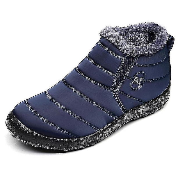 Botas de hombre, zapatos de invierno ligeros para hombre, botas de nieve impermeables, calzado de invierno de talla grande 47, botas de invierno sin cordones Unisex