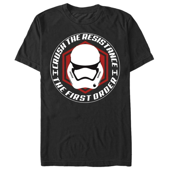 Men's Star Wars The Force Awakens First Order Crush the Resistance Graphic Tee Black Large