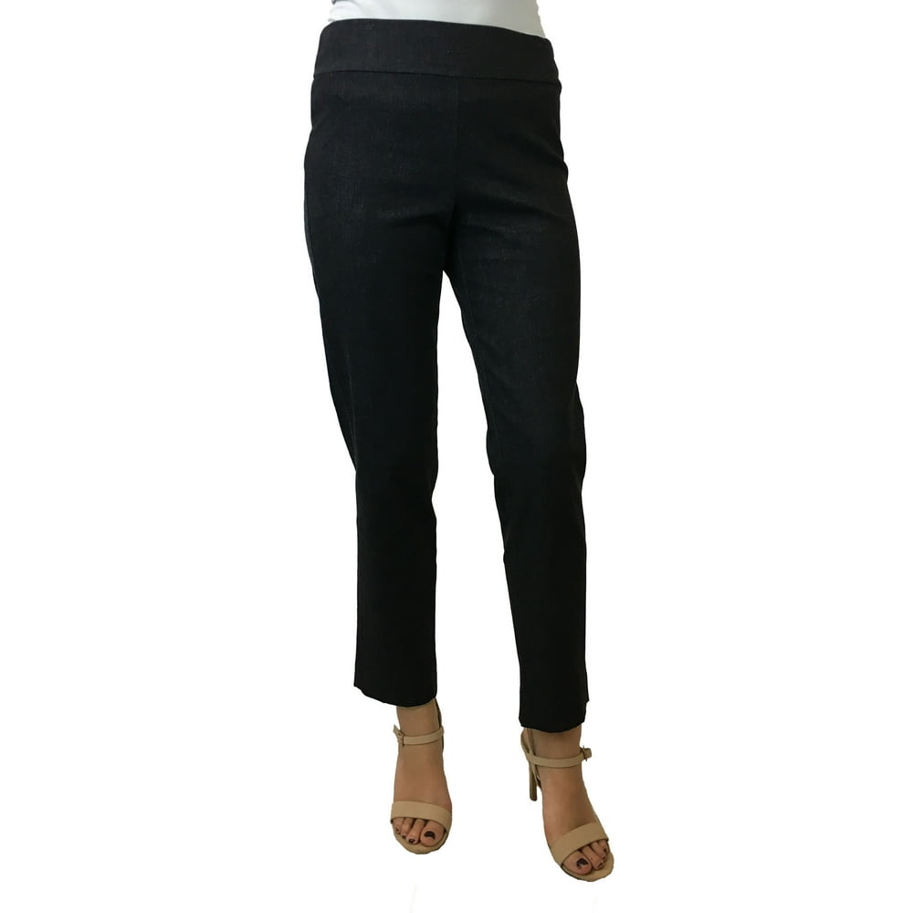 Krazy Larry Krazy Larry Women's Pull On Ankle Pants Black Denim