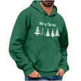thumbnail image 2 of EchfiProm Mens Merry Christmas Hoodies with Pockets Graphic Pullover Hooded Xmas Green Sweatshirt for Men Winter L, 2 of 5