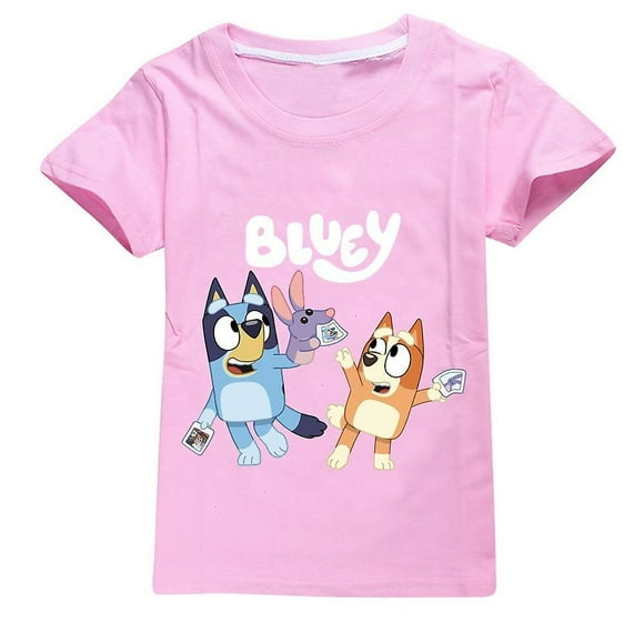 5-12Years Kids Bingo Bluey T Shirt Cartoon Bluey Fans Boys Girls Summer Casual Short Sleeve Print Tee Tops Birthday Xmas Gift