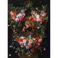 thumbnail image 3 of Jan Van Kessel The Elder 19x24 Black Modern Framed Museum Art Print Titled - A Wreath of Flowers Surrounding a Cartouche with the Holy Family and Putti, 3 of 5