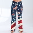 thumbnail image 2 of AHMOMEI 4th of July Pajamas Pants for Women Drawstring Straight Leg Soft Lounge Pants Women Independence Day Sleepwear Pj Bottoms, 2 of 5