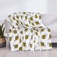 thumbnail image 3 of Fotbe Cute Little Bee Manta de Franela con Estampado, Manta Ultrasuave para Cama, Sofá, Auto, Hipoalergénica y Antibolitas-80"x60", 3 of 6
