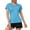 Blue, variant on Women's Dry Fit Short Sleeve V Neck Workout Top - Fitness Gym Athletic Yoga T-Shirt Black M