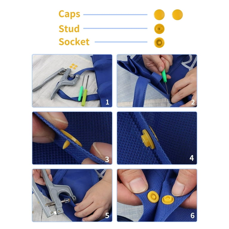  KAM Snaps Buttons + Snap Pliers, Starter Fasteners Kit