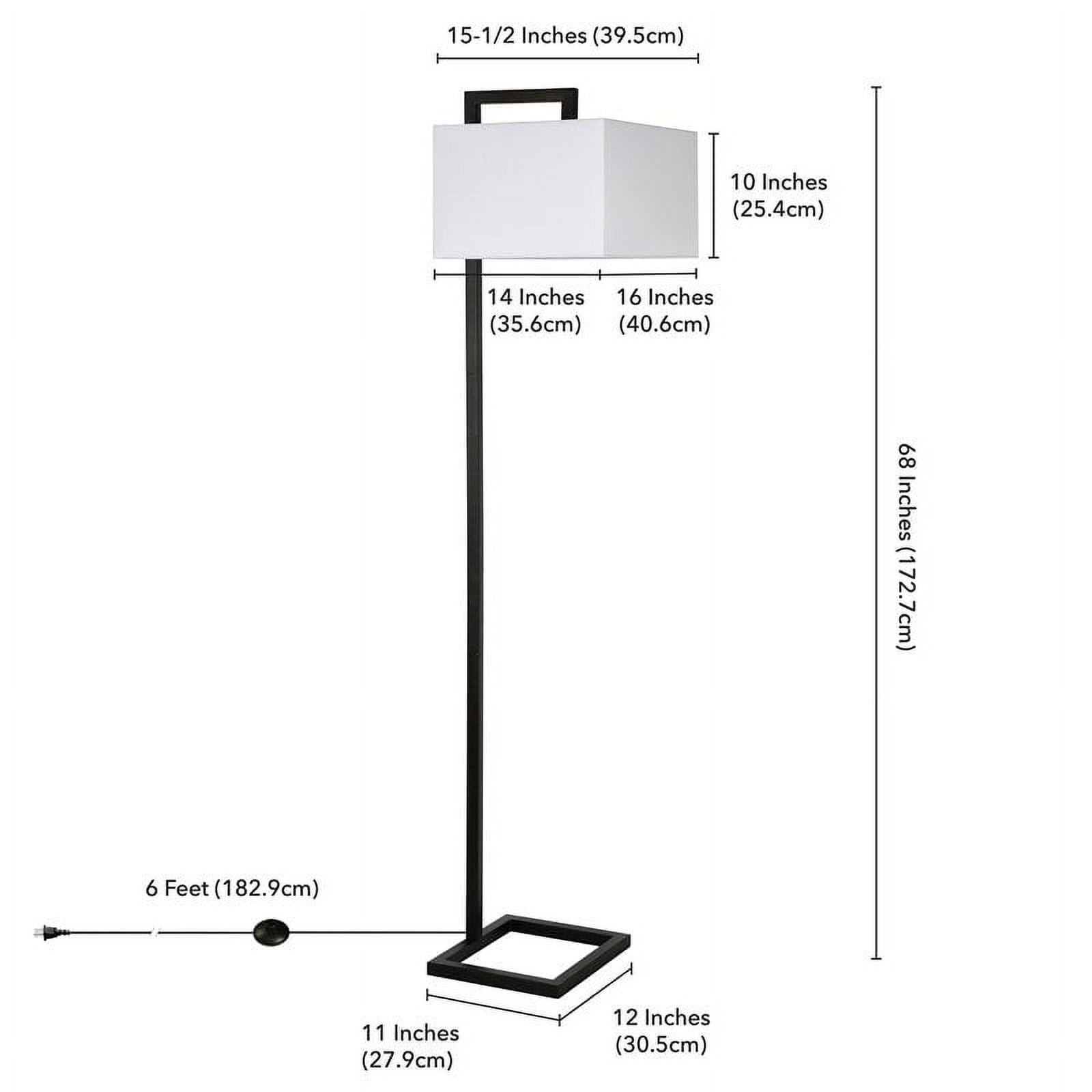 Evelyn&Zoe Modern Metal Floor Lamp with Square Shade