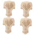 thumbnail image 4 of Masteelf Set of 4 Khaki Wooden Furniture Legs with Embossed Design for Cabinets, Tables, Sofas, and Chairs - and Stable Support, 4 of 8