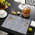 thumbnail image 4 of Blue Traditional Floral and Vine Pattern Summer Placemats Table Placemats Set Of 4-Linen Kitchen Washable Placemats Table Mats 11.8"x17.7" Non-Slip Heat Resistant, 4 of 6