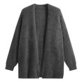 thumbnail image 5 of Ediodpoh Long Cardigans for Women Knit Cardigan Long Sleeve Soft Open Front Cozy Mid Length Sweater Outerwear for Fall Winter Grey, 5 of 5
