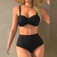 thumbnail image 1 of Tankini deportivo para mujer, estampado a juego, con cremallera, ajustado, para surf, dos piezas, tankini, 2 piezas, 1 of 4