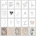 thumbnail image 2 of Dibujo abstracto de una línea para la cara de una pareja, impresión minimalista, regalos románticos para parejas, pintura en lienzo, arte de pared para dormitorio y hogar, decoración, 2 of 5