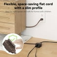 thumbnail image 4 of KitchenK 9ft Indoor Extension Cord, 2 Pack, 3-Outlet Polarized Flat Cable, Household Power Cord for Home, Office, and Holiday Decorations, Brown, 4 of 8