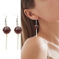 thumbnail image 1 of Boucles d'Oreilles de Mariage pour Femmes, Boucles d'Oreilles en Résine Stéréo Rondes, Boucles d'Oreilles Sucette Longues pour Femmes, 1 of 8