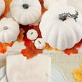 thumbnail image 7 of White Artificial Pumpkin Decoration Foam Pumpkin Desktop Core Thanksgiving Decoration 14 Pieces, 7 of 7