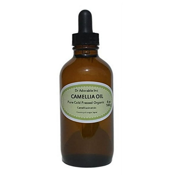 Dr Adorable - 4 oz with dropper - Camellia Seed Oil - 100% Pure Organic Cold Pressed Natural Hair Skin Care Anti Aging